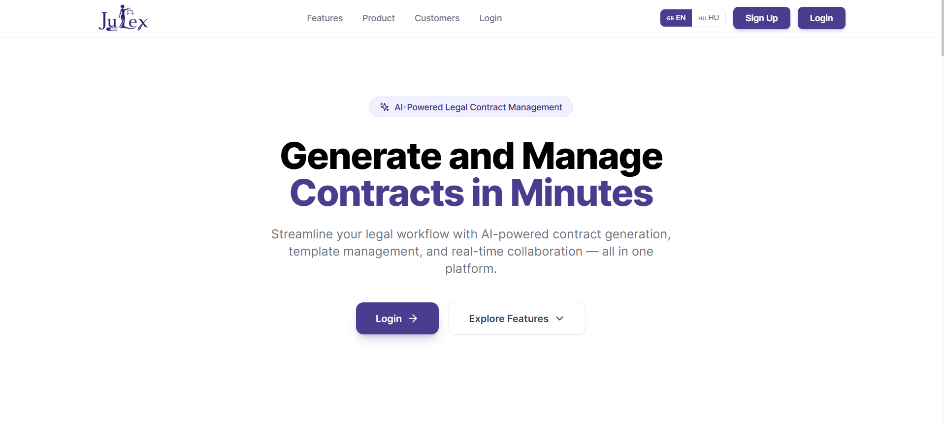 JuLex — AI Legal Contract Platform